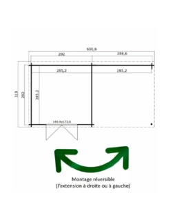 Abri De Jardin Mouny 8.5m² + Auvent 8.5 M² En Bois Massif 34 Mm -Lafuma Soldes Boutique abri de jardin mouny 85m auvent 85 m en bois massif 34 mm 1
