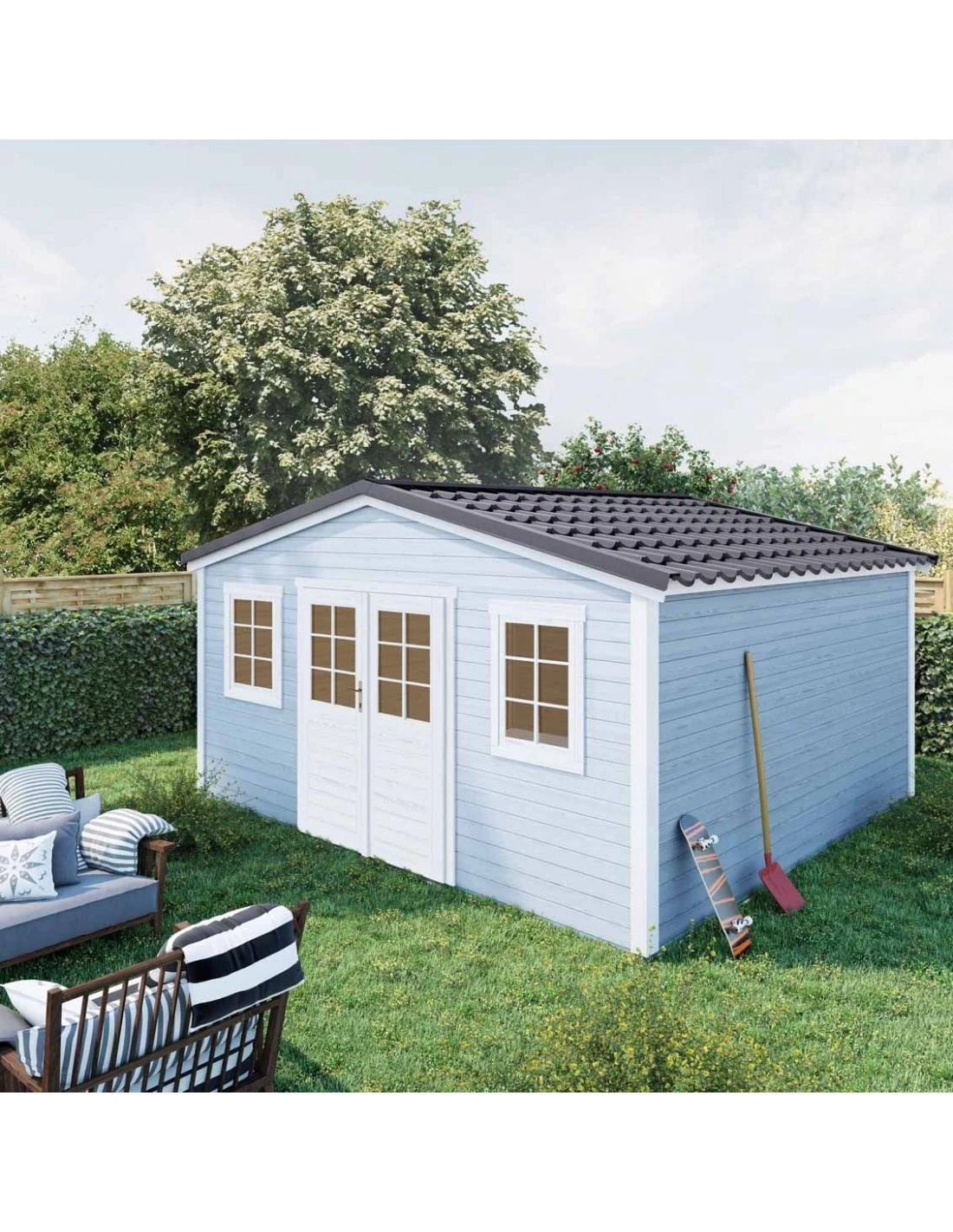 Abri De Jardin Shelty 17.2 M² En Bois Massif 28 Mm 4 Abri De Jardin Shelty 17.2 M² En Bois Massif 28 Mm – Image 2