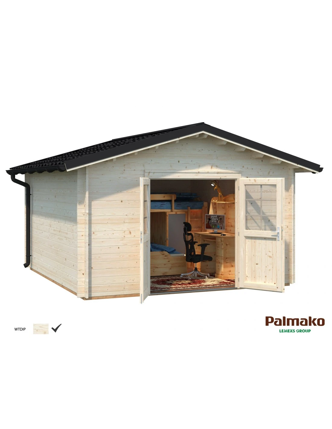 Abri De Jardin Tina 14 M² En Bois Massif 34 Mm 6 Abri De Jardin Tina 14 M² En Bois Massif 34 Mm – Image 4