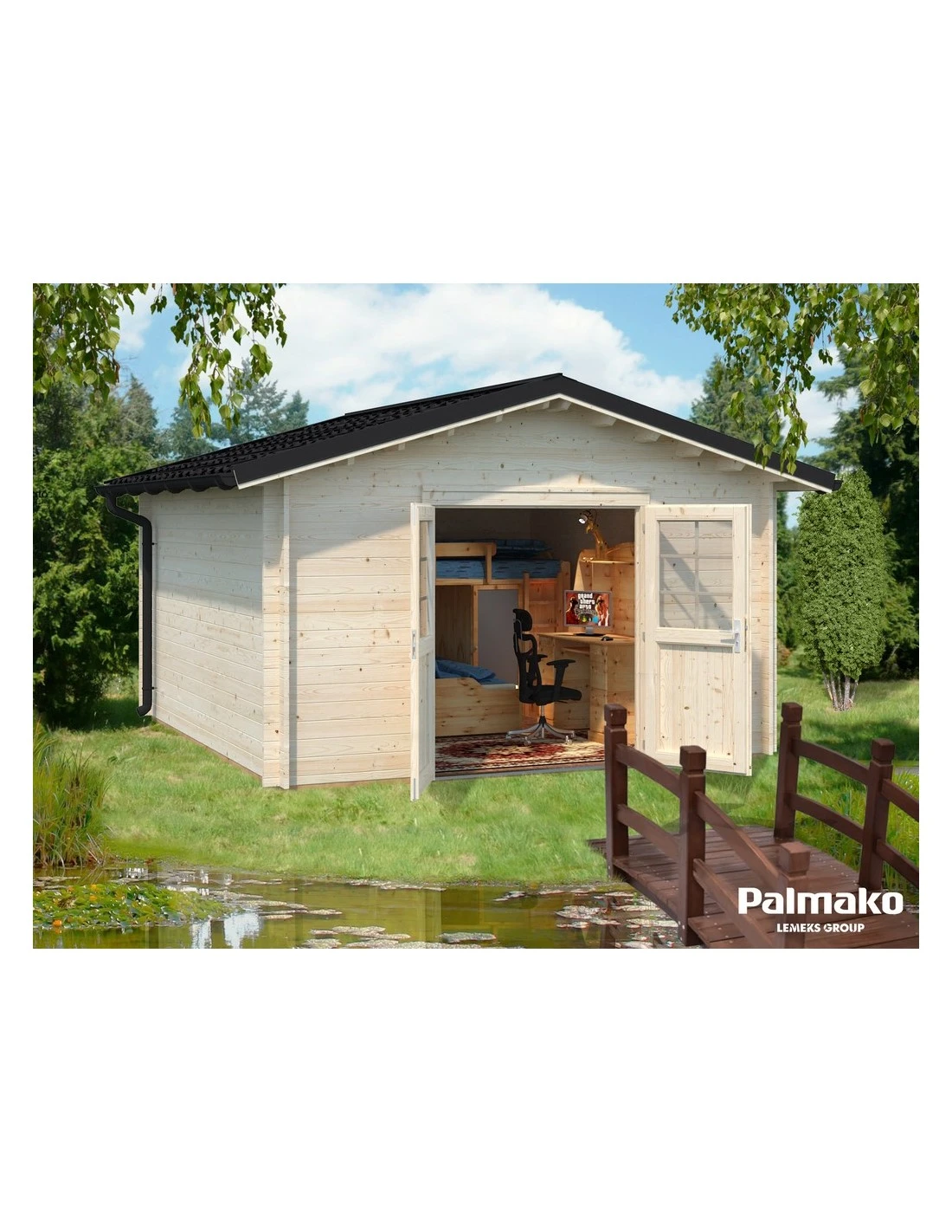 Abri De Jardin Tina 14 M² En Bois Massif 34 Mm 7 Abri De Jardin Tina 14 M² En Bois Massif 34 Mm – Image 5