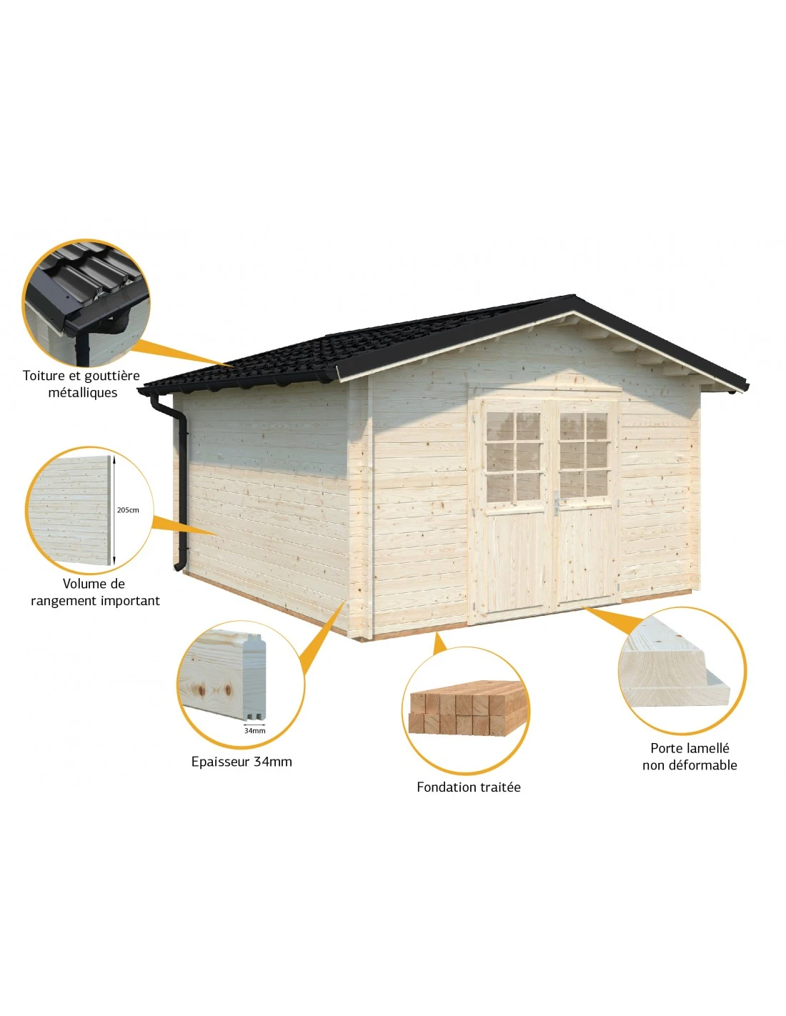 Abri De Jardin Tina 14 M² En Bois Massif 34 Mm 3 Abri De Jardin Tina 14 M² En Bois Massif 34 Mm