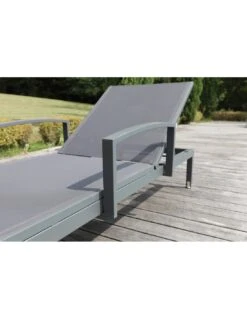Bain De Soleil Thema Avec Roues En Aluminium 5 Positions - Grey / Gris -Lafuma Soldes Boutique bain de soleil thema avec roues en aluminium 5 positions 2