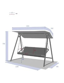 Balancelle De Jardin Soly 3 Places - Acier Effet Bois -Lafuma Soldes Boutique balancelle de jardin soly 3 places acier effet bois 4