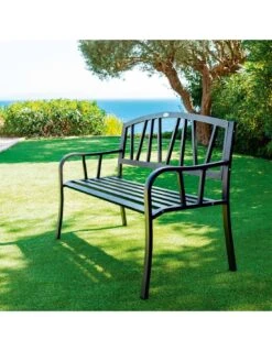 Banc De Jardin Alvernia 3 Places - Acier époxy Noir -Lafuma Soldes Boutique banc de jardin alvernia 3 places acier epoxy noir 2