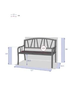 Banc De Jardin Alvernia 3 Places - Acier époxy Noir -Lafuma Soldes Boutique banc de jardin alvernia 3 places acier epoxy noir 3