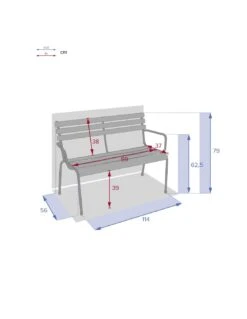 Banc De Jardin Métal Greensboro - Acier époxy - Graphite -Lafuma Soldes Boutique banc de jardin metal greensboro acier epoxy graphite 2