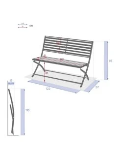 Banc De Jardin Olbia 3 Places Pliant Gris - L.122 X P.53 X H.88 Cm -Lafuma Soldes Boutique banc de jardin olbia 3 places pliant gris l122 x p53 x h88 cm 3
