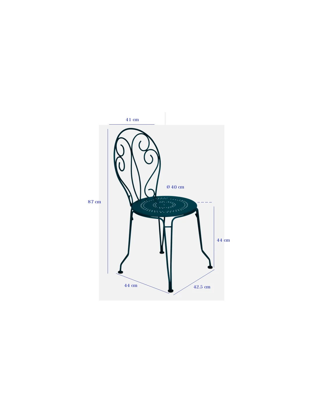 Chaise De Jardin Montmartre - Métal Empilable - Vert Opaline 4 Chaise De Jardin Montmartre - Métal Empilable - Vert Opaline – Image 2