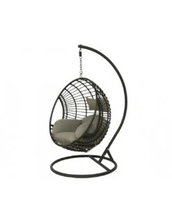 Fauteuil œuf Suspendu LONDON - Acier époxy Et Résine Tressée 11 Fauteuil œuf Suspendu LONDON - Acier époxy Et Résine Tressée -Lafuma Soldes Boutique chaise loveuse suspendue london 2