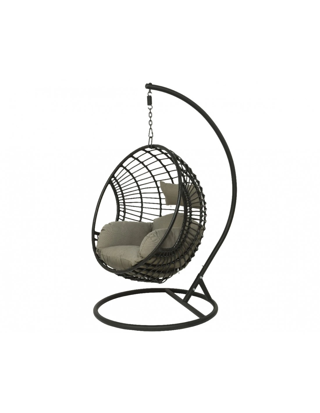 Fauteuil œuf Suspendu LONDON - Acier époxy Et Résine Tressée 5 Fauteuil œuf Suspendu LONDON - Acier époxy Et Résine Tressée – Image 3