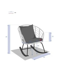 Fauteuil à Bascule Cherone En Acier Et Texaline Graphite -Lafuma Soldes Boutique fauteuil a bascule cherone en acier et texaline graphite 5