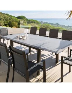 Fauteuil De Jardin Allure Empilable - Aluminium Et Texaline Matelassée - Graphite / Poivre -Lafuma Soldes Boutique fauteuil de jardin allure empilable aluminium et texaline matelassee graphite poivre 5