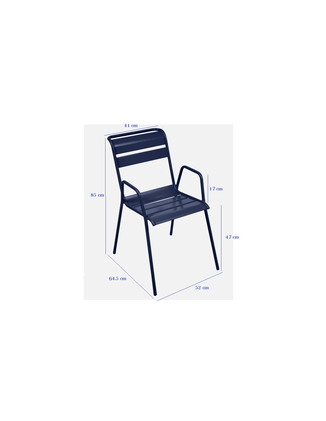 Fauteuil De Jardin Bridge Monceau Empilable Métal - Romarin 6 Fauteuil De Jardin Bridge Monceau Empilable Métal - Romarin – Image 4