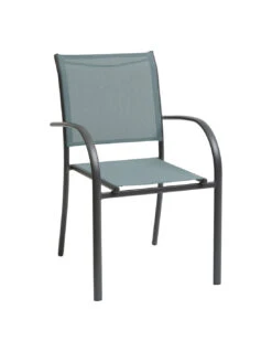 Fauteuil De Jardin Piazza Empilable - Aluminium Graphite - Graphite / Jade