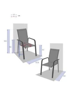 Fauteuil Dossier Haut Empilable Essentia - Aluminium Graphite 10 Fauteuil Dossier Haut Empilable Essentia - Aluminium Graphite -Lafuma Soldes Boutique fauteuil dossier haut empilable essentia aluminium graphite 3