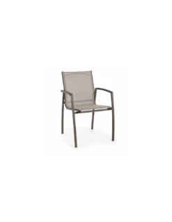 Fauteuil Hilla Empilable - Aluminium Café