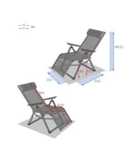 Fauteuil Relax Decima - Inclinable 8 Positions - Graphite / Bleu Canard -Lafuma Soldes Boutique fauteuil relax decima inclinable 8 positions graphite bleu canard 4