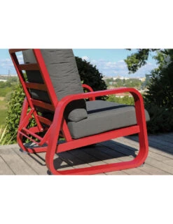 Fauteuil Sofa Antonino En Aluminium - Rouge / Gris -Lafuma Soldes Boutique fauteuil sofa antonino en aluminium rouge gris 3