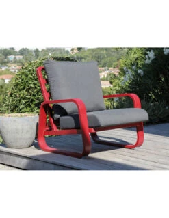 Fauteuil Sofa Antonino En Aluminium - Rouge / Gris -Lafuma Soldes Boutique fauteuil sofa antonino en aluminium rouge gris 4