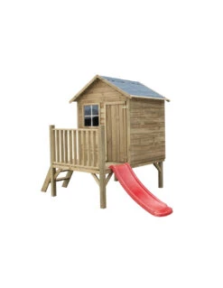 Maisonnette Charlotte Avec Toboggan Rouge