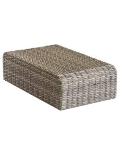 Devant -Lafuma Soldes Boutique pouf de salon moorea l105 x p60 x h30 cm aluminium et resine tressee naturae 1