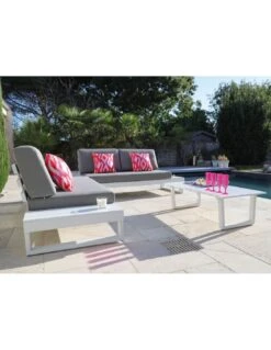 Salon D'angle Staten Avec Tablettes - Graphite / Oak -Lafuma Soldes Boutique salon d angle staten avec tablettes coloris au choix 1