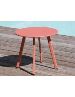 Table Basse D'appoint Massaï Ø40 Cm En Acier époxy - Hermès