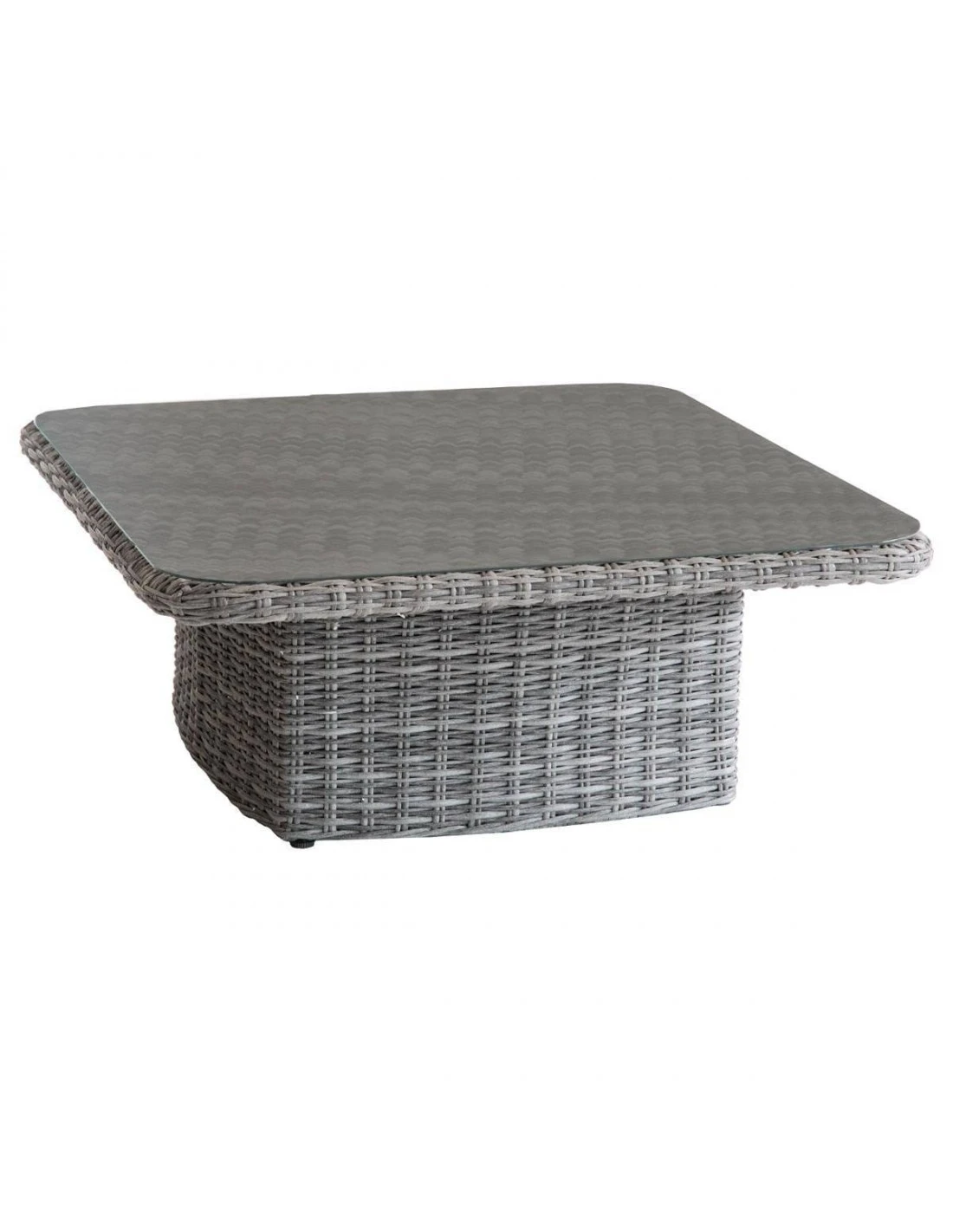 Table Basse Relevable Mooréa Carrée - Aluminium, Résine Tressée Et Verre Trempé - Terre D'ombre 6 Table Basse Relevable Mooréa Carrée - Aluminium, Résine Tressée Et Verre Trempé - Terre D'ombre – Image 4
