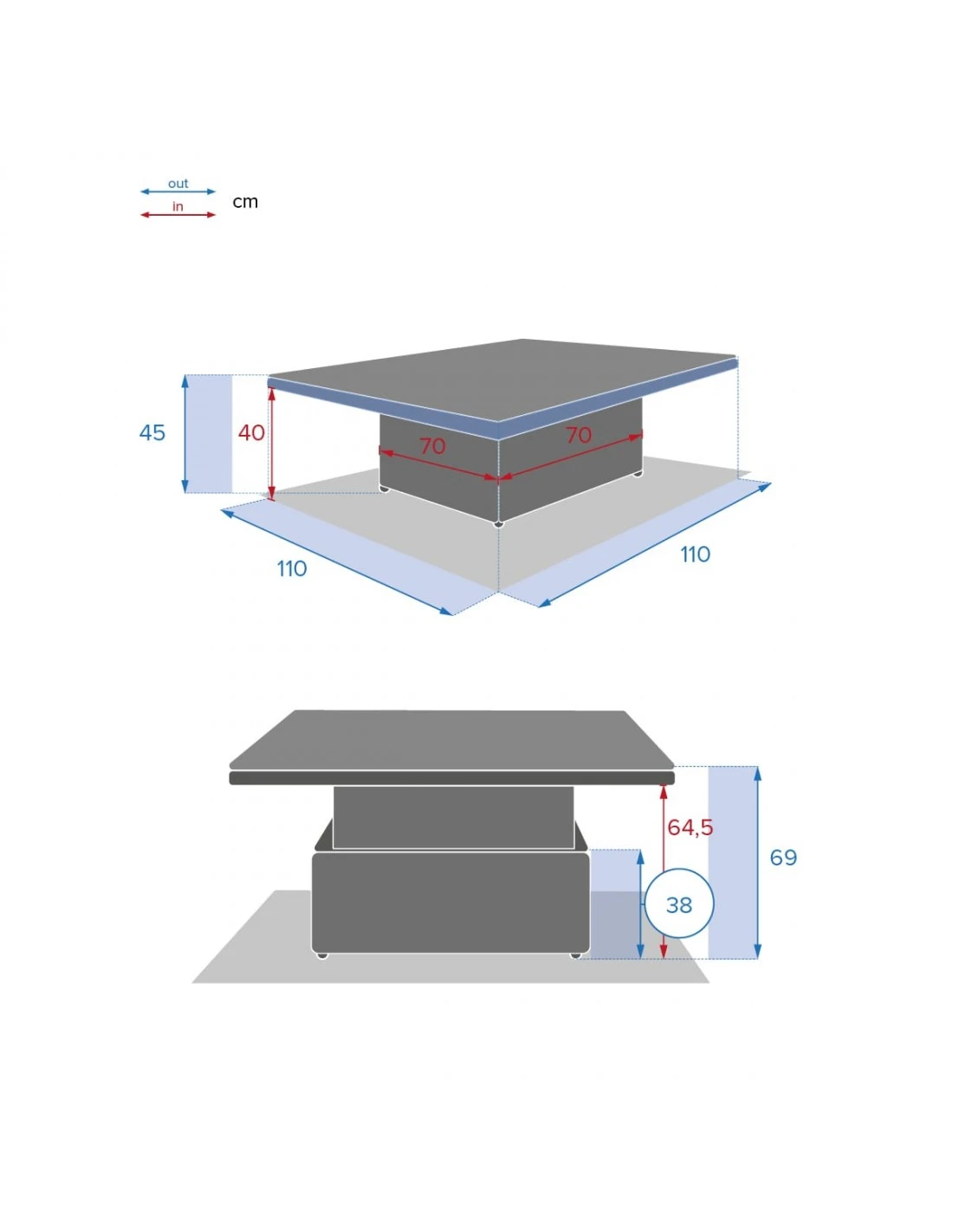 Table Basse Relevable Mooréa Carrée - Aluminium, Résine Tressée Et Verre Trempé - Terre D'ombre 10 Table Basse Relevable Mooréa Carrée - Aluminium, Résine Tressée Et Verre Trempé - Terre D'ombre – Image 8