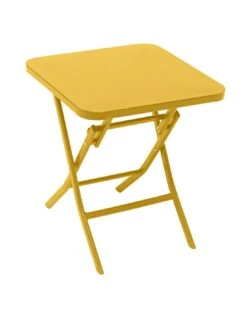 Table D'appoint Greensboro Carrée Pliante - Acier époxy - Moutarde -Lafuma Soldes Boutique table d appoint greensboro carree pliante acier epoxy moutarde 1