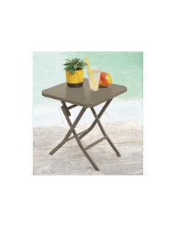 Devant -Lafuma Soldes Boutique table d appoint greensboro carree pliante acier epoxy tonka 1