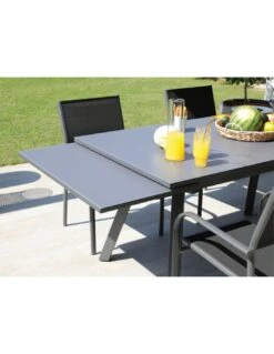Table De Jardin AGRA Extensible 150/200/250 Cm - Aluminium Et Verre - Graphite / Gris 12 Table De Jardin AGRA Extensible 150/200/250 Cm - Aluminium Et Verre - Graphite / Gris -Lafuma Soldes Boutique table de jardin agra extensible 150200250 cm aluminium et verre graphite gris 4