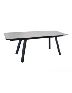 Table De Jardin AGRA Extensible 150/200/250 Cm - Aluminium Et Verre - Graphite / Perle