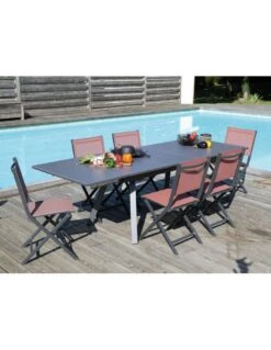Table De Jardin AGRA Extensible 150/200/250 Cm - Aluminium Et Verre - Graphite / Perle 13 Table De Jardin AGRA Extensible 150/200/250 Cm - Aluminium Et Verre - Graphite / Perle -Lafuma Soldes Boutique table de jardin agra extensible 150200250 cm aluminium et verre graphite perle 5