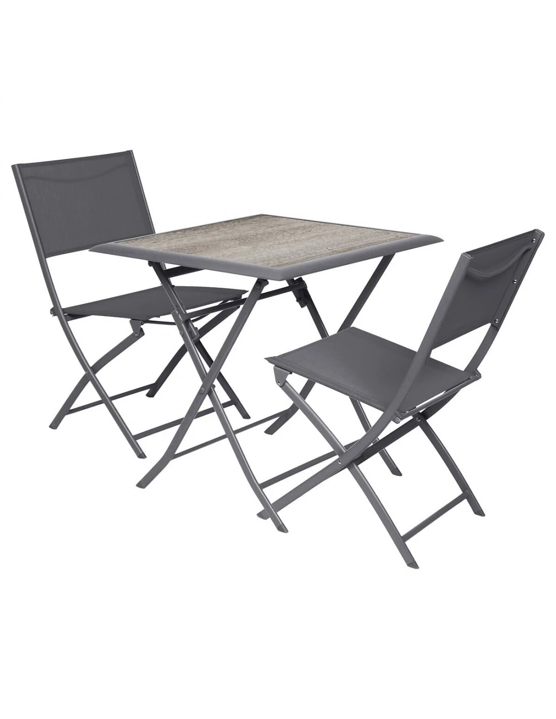 Table De Jardin Azua Pliante Carrée 2 Places - Aluminium - Gris Smoke Plateau Ect Effet Bois 5 Table De Jardin Azua Pliante Carrée 2 Places - Aluminium - Gris Smoke Plateau Ect Effet Bois – Image 3