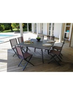 Table De Jardin Barcelona Carrée Extensible L.100/145 X P.145 Cm -Lafuma Soldes Boutique table de jardin barcelona carree extensible l100145 x p145 cm 3