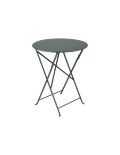 Table De Jardin Bistro D.60 Cm - Métal Ronde Pliante - Menthe Glaciale