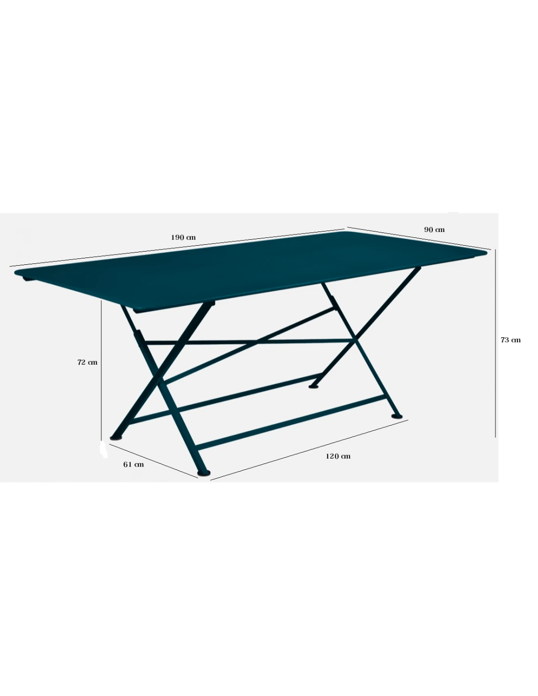 Table De Jardin Cargo 190x90 Cm - Métal Rectangle Pliante - Citron Givré 5 Table De Jardin Cargo 190x90 Cm - Métal Rectangle Pliante - Citron Givré – Image 3