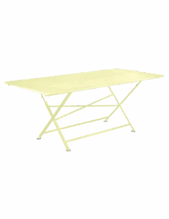 Table De Jardin Cargo 190x90 Cm - Métal Rectangle Pliante - Citron Givré