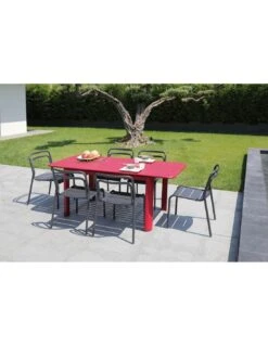 Table De Jardin Eos Extensible 130/180 Cm En Aluminium - Rouge 10 Table De Jardin Eos Extensible 130/180 Cm En Aluminium - Rouge -Lafuma Soldes Boutique table de jardin eos extensible 130180 cm aluminium 3