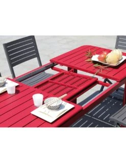 Table De Jardin Eos Extensible 130/180 Cm En Aluminium - Rouge 11 Table De Jardin Eos Extensible 130/180 Cm En Aluminium - Rouge -Lafuma Soldes Boutique table de jardin eos extensible 130180 cm aluminium 4