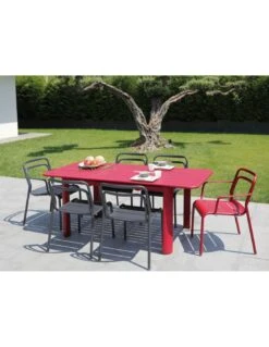 Table De Jardin Eos Extensible 130/180 Cm En Aluminium - Rouge 13 Table De Jardin Eos Extensible 130/180 Cm En Aluminium - Rouge -Lafuma Soldes Boutique table de jardin eos extensible 130180 cm aluminium 6
