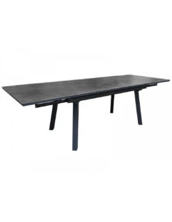Table De Jardin Extensible Agra -150/200/250 X 90 Cm - Alu/Céramique - Graphite