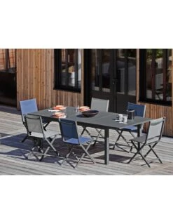 Table De Jardin Extensible GENES 160/240 X 100 Cm - Aluminium - Graphite -Lafuma Soldes Boutique table de jardin extensible genes 160240 x 100 cm aluminium 1