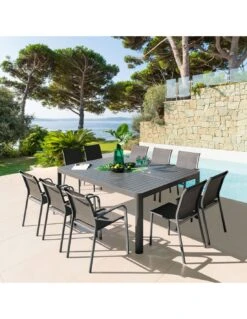Table De Jardin Paradize Carrée Extensible - Aluminium Graphite