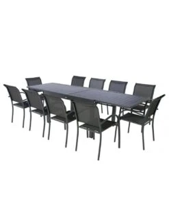 Table De Jardin Piazza Extensible 10 Places - Aluminium Graphite -Lafuma Soldes Boutique table de jardin piazza extensible 10 places aluminium 2
