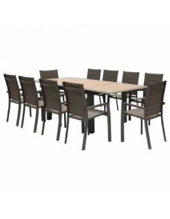 Table De Jardin Allure Extensible 10 Places - Aluminium Imprimé Effet Bois -Lafuma Soldes Boutique table extensible allure 10 places aluminium imprime effet bois 1 2