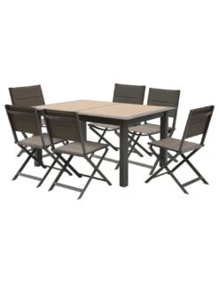 Table De Jardin Allure Extensible 10 Places - Aluminium Imprimé Effet Bois -Lafuma Soldes Boutique table extensible allure 10 places aluminium imprime effet bois 1 7