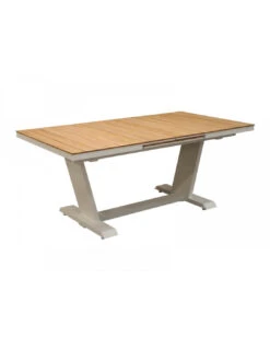 Table Extensible Amber - 180/240x100x76 Alu/Teck FSC100% - Blanc/Teck -Lafuma Soldes Boutique table extensible amber 180240x100x76 aluteck fsc100 blancteck 1