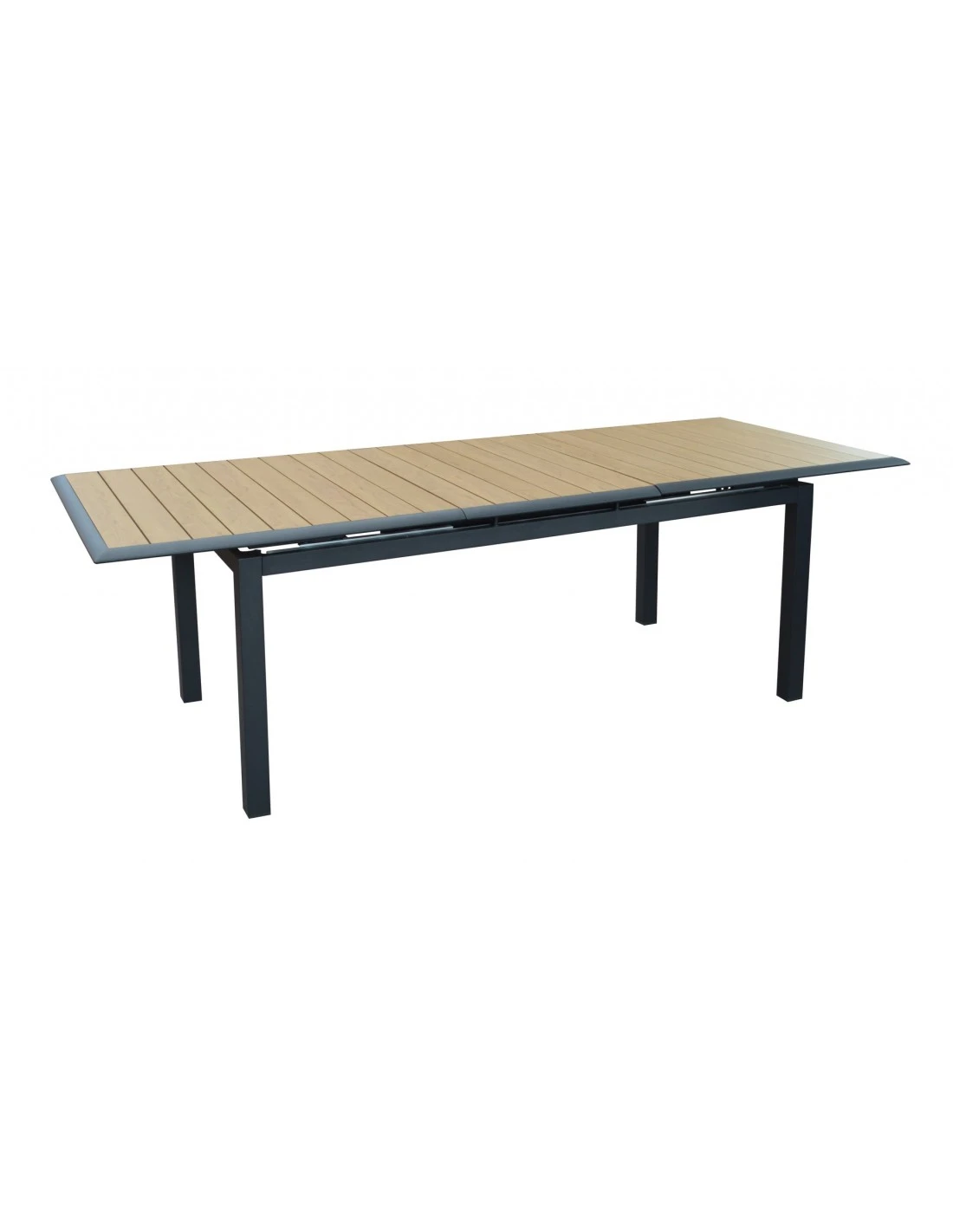 Table Louisiane II Extensible - Aluminium Graphite Plateau OAK - L.147/187 X L.80 X H.76 Cm 5 Table Louisiane II Extensible - Aluminium Graphite Plateau OAK - L.147/187 X L.80 X H.76 Cm – Image 3